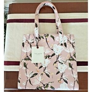 NWT TED BAKER LONDON THE ICON FLORAL TOTE SHOULDER BAG PINK SPRINGTIME CLASSIC